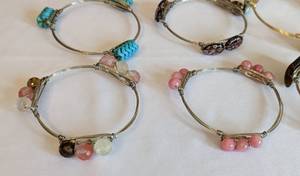 lot 440 image: Assorted Wire and Stone Bracelets