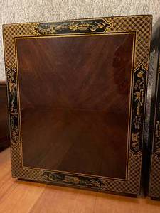 lot 312 image: 2 Asian Inspired Ornate End Tables