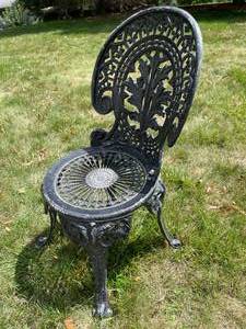 lot 333 image: Ornate Iron Patio Chair
