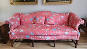 lot 10 image: Hickory Chair Down Fill Camelback Sofa