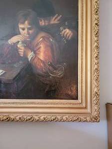 lot 21 image: Nathan Ambutter Oil Painting of Boulognes The Cardsharper