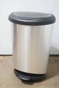 stainless trash can