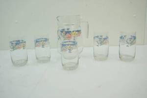 vintage pitcher ,glasses