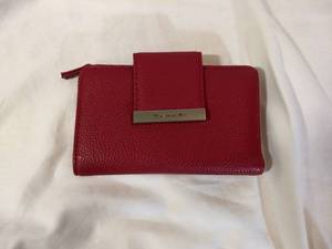 Tahari Small Red Leather Wallet