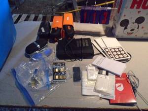 Lot of Misc glasses cases, HD has glasses, digital converter & misc. As shown.