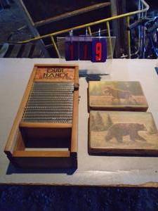 Lot of moose, bear washboard wall hangers. As shown.