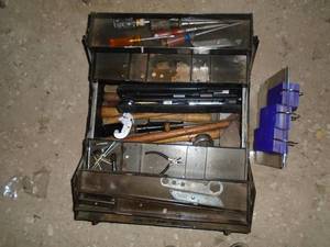 Tool box bull of assorted tools. As shown.