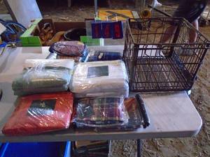 Full Size sheets in milk crate. As shown.