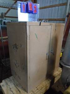 2 door storage cabinet. 42 x 36 x 24. As shown.