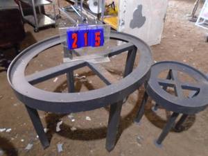 Heavy duty metal stands 36 x 28 x 18. As shown.