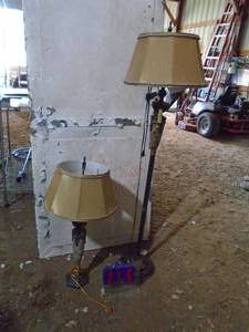 Qty of 2 heavy lamps. Look newer with marble insert. As shown.