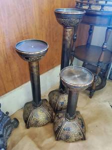 Set Of Three Candlestick Holders