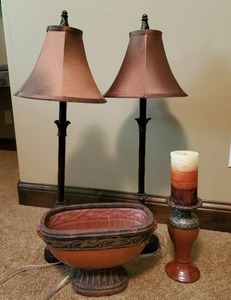 Pair Of Lamps And Misc. Decor