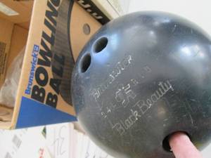 lot 32 image: Brunswick bowling ball (see photos ...