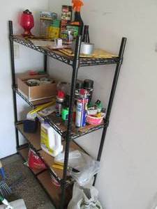 lot 37 image: Metal garage rack plus contents 36...