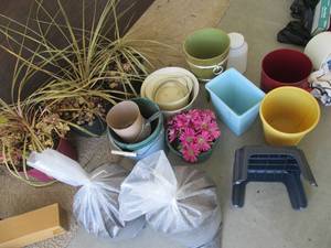 lot 56 image: Several pots, potting soils, waste ...