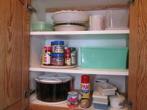 lot 92 image: Contents of cupboard includes spice...