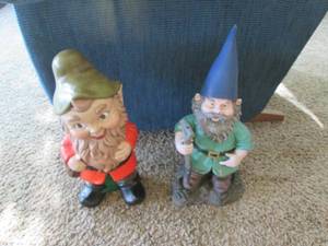 lot 139 image: 2 gnomes, 1 is a bobble head both a...