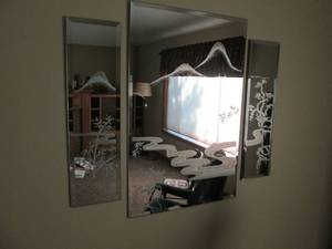 lot 156 image: Etched wall mirrors 2 932 1 2...