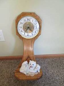 lot 158 image: Wall clock with display shelf 10...