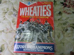 lot 196 image: Twins World series Wheaties box (fu...