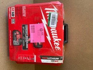 Milwaukee M18 18V Lithium-Ion Brushless Cordless 12 in. Compact DrillDriver  No Batteries included Charger and Case  Customer return see pictures