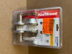 Kwikset Tustin Satin Nickel Exterior Entry Door Handle and Single Cylinder Deadbolt Combo Pack Featuring SmartKey Security