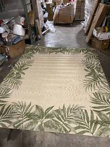 lot 31 image: Gertmenian & Sons Paseo Tropic Green 8 ft. x 10 ft. Border IndoorOutdoor Area Rug