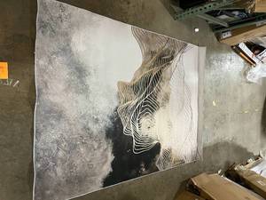 lot 32 image: Tan, Black, Clay Design Rug (unknown Dimension) As Is - Review all pictures