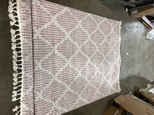 lot 34 image: Well Woven Loop-De-Loop Arbor Blush Moroccan Trellis 5 ft. 3 in. x 7 ft. 3 in. Flatweave Area Rug