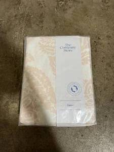 lot 46 image: The Company Store Legends Hotel Stencil Damask Pink Sand Floral King Sateen Duvet Cover