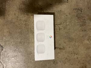 lot 60 image: Google Nest Wifi - Mesh Router AC2200 and 2 Points with Google Assistant - 3 Pack