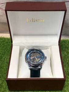 New Edison Blue & Silver Skeleton Watch $663 Retail