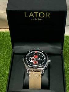 New Lator Calibre Red Detailed Chrono Watch $784 Retail