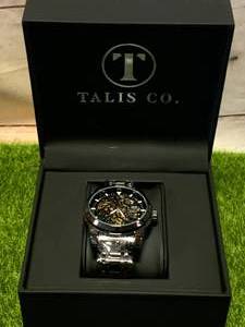 New Talis Co. Black Skeleton Watch $693 Retail