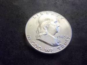 1963 D Franklin Half MS From Unc. Roll. Full Bell & Brilliant