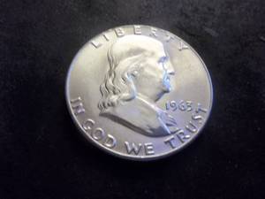 1963 D Franklin Half MS From Unc. Roll. Full Bell & Brilliant