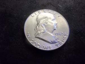 1963 D Franklin Half MS From Unc. Roll. Full Bell & Brilliant