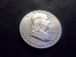 1963 D Franklin Half MS From Unc. Roll. Full Bell & Brilliant