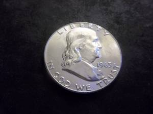 1963 D Franklin Half MS From Unc. Roll. Full Bell & Brilliant