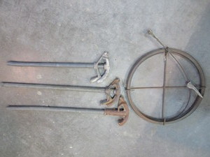 lot 302 image: (3) Conduit Benders & Fish Tape