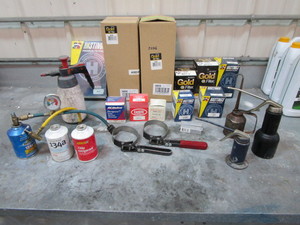lot 306 image: Filters, Filter Wrenches, Oil Cans, 134a Refrigerant
