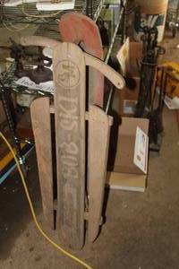lot 157 image: Vintage Steermaster Bob-Ski 41 Snow Sled
