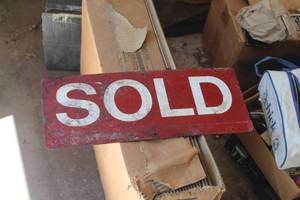 lot 289 image: SOLD Metal Sign