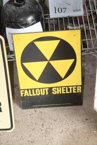 lot 265 image: Fallout Shelter Metal Sign