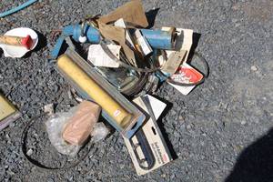 lot 317 image: Lot of  Misc. Items - Clamps, Hangers, Caulk Gun, Hooks, Cables, and more