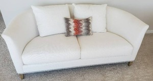 Linen (or similar material) Loveseat by Chazin Interiors