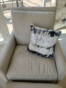 Leather Chair and Ottoman by Palatial
