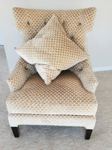 Contemporary Wing Back Chair by Marge Carson