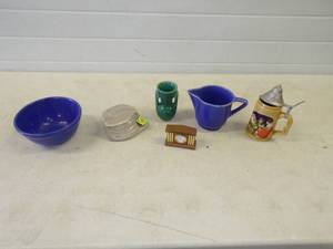 Blue Ovenware, Mini Clock and Beer Stein